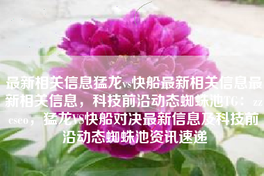 最新相关信息猛龙vs快船最新相关信息最新相关信息，科技前沿动态蜘蛛池TG：zzcseo，猛龙VS快船对决最新信息及科技前沿动态蜘蛛池资讯速递