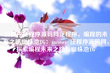泛程序泛程序源码网泛程序，编程的未来之路蜘蛛池TG：zzcseo，泛程序源码网，探索编程未来之路与蜘蛛池TG