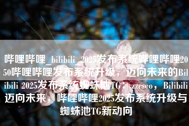 哔哩哔哩_bilibili_2025发布系统哔哩哔哩2050哔哩哔哩发布系统升级，迈向未来的Bilibili 2025发布系统蜘蛛池TG：zzcseo，Bilibili迈向未来，哔哩哔哩2025发布系统升级与蜘蛛池TG新动向