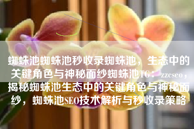 蜘蛛池蜘蛛池秒收录蜘蛛池，生态中的关键角色与神秘面纱蜘蛛池TG：zzcseo，揭秘蜘蛛池生态中的关键角色与神秘面纱，蜘蛛池SEO技术解析与秒收录策略