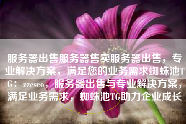 服务器出售服务器售卖服务器出售，专业解决方案，满足您的业务需求蜘蛛池TG：zzcseo，服务器出售与专业解决方案，满足业务需求，蜘蛛池TG助力企业成长