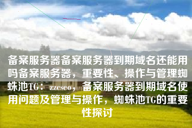 备案服务器备案服务器到期域名还能用吗备案服务器，重要性、操作与管理蜘蛛池TG：zzcseo，备案服务器到期域名使用问题及管理与操作，蜘蛛池TG的重要性探讨