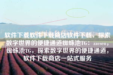 软件下载软件下载商店软件下载，探索数字世界的便捷通道蜘蛛池TG：zzcseo，蜘蛛池TG，探索数字世界的便捷通道，软件下载商店一站式服务
