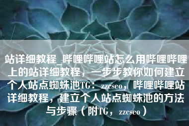 站详细教程_哔哩哔哩站怎么用哔哩哔哩上的站详细教程，一步步教你如何建立个人站点蜘蛛池TG：zzcseo，哔哩哔哩站详细教程，建立个人站点蜘蛛池的方法与步骤（附TG，zzcseo）