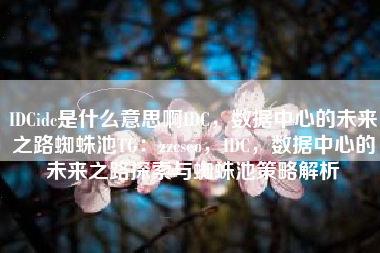 IDCidc是什么意思啊IDC，数据中心的未来之路蜘蛛池TG：zzcseo，IDC，数据中心的未来之路探索与蜘蛛池策略解析