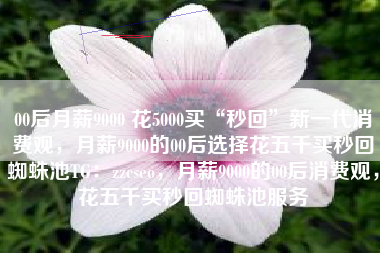 00后月薪9000 花5000买“秒回”新一代消费观，月薪9000的00后选择花五千买秒回蜘蛛池TG：zzcseo，月薪9000的00后消费观，花五千买秒回蜘蛛池服务
