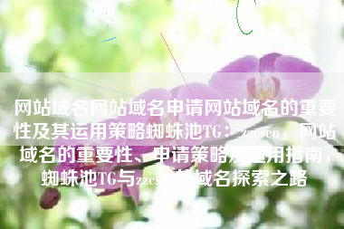 网站域名网站域名申请网站域名的重要性及其运用策略蜘蛛池TG：zzcseo，网站域名的重要性、申请策略及运用指南，蜘蛛池TG与zzcseo的域名探索之路