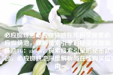 必应蜘蛛池必应蜘蛛池在线购买探索必应蜘蛛池，理解搜索引擎的秘密武器蜘蛛池TG：zzcseo，探索搜索引擎的秘密武器，必应蜘蛛池深度解析与在线购买指南
