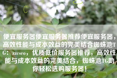 便宜服务器便宜服务器推荐便宜服务器，高效性能与成本效益的完美结合蜘蛛池TG：zzcseo，优质低价服务器推荐，高效性能与成本效益的完美结合，蜘蛛池TG助你轻松选购服务器！
