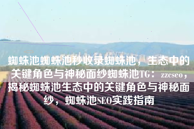 蜘蛛池蜘蛛池秒收录蜘蛛池，生态中的关键角色与神秘面纱蜘蛛池TG：zzcseo，揭秘蜘蛛池生态中的关键角色与神秘面纱，蜘蛛池SEO实践指南