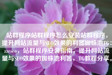 站群程序站群程序怎么安装站群程序，提升网站流量与SEO效果的利器蜘蛛池TG：zzcseo，站群程序安装指南，提升网站流量与SEO效果的蜘蛛池利器，TG教程分享。