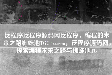 泛程序泛程序源码网泛程序，编程的未来之路蜘蛛池TG：zzcseo，泛程序源码网，探索编程未来之路与蜘蛛池TG