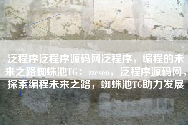 泛程序泛程序源码网泛程序，编程的未来之路蜘蛛池TG：zzcseo，泛程序源码网，探索编程未来之路，蜘蛛池TG助力发展