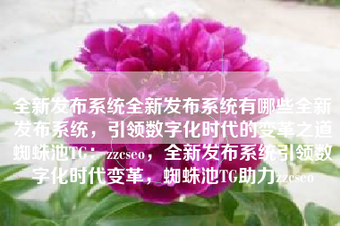全新发布系统全新发布系统有哪些全新发布系统，引领数字化时代的变革之道蜘蛛池TG：zzcseo，全新发布系统引领数字化时代变革，蜘蛛池TG助力zzcseo