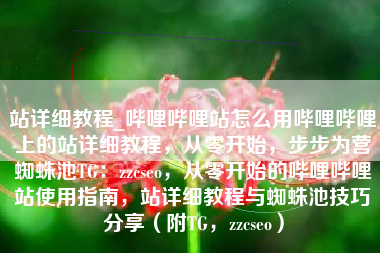 站详细教程_哔哩哔哩站怎么用哔哩哔哩上的站详细教程，从零开始，步步为营蜘蛛池TG：zzcseo，从零开始的哔哩哔哩站使用指南，站详细教程与蜘蛛池技巧分享（附TG，zzcseo）