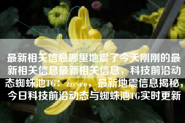 最新相关信息哪里地震了今天刚刚的最新相关信息最新相关信息，科技前沿动态蜘蛛池TG：zzcseo，最新地震信息揭秘，今日科技前沿动态与蜘蛛池TG实时更新