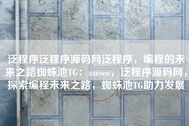 泛程序泛程序源码网泛程序，编程的未来之路蜘蛛池TG：zzcseo，泛程序源码网，探索编程未来之路，蜘蛛池TG助力发展