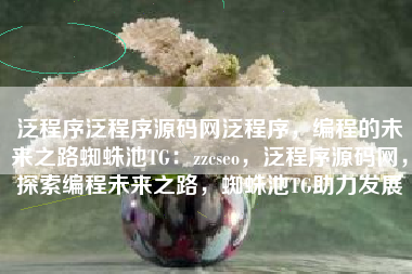 泛程序泛程序源码网泛程序，编程的未来之路蜘蛛池TG：zzcseo，泛程序源码网，探索编程未来之路，蜘蛛池TG助力发展