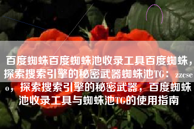 百度蜘蛛百度蜘蛛池收录工具百度蜘蛛，探索搜索引擎的秘密武器蜘蛛池TG：zzcseo，探索搜索引擎的秘密武器，百度蜘蛛池收录工具与蜘蛛池TG的使用指南