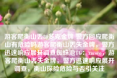 游客爬衡山丢80多克金牌 警方回应爬衡山有危险吗游客爬衡山丢失金牌，警方迅速响应展开调查蜘蛛池TG：zzcseo，游客爬衡山丢失金牌，警方迅速响应展开调查，衡山探险危险与否引关注