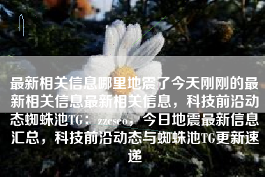最新相关信息哪里地震了今天刚刚的最新相关信息最新相关信息，科技前沿动态蜘蛛池TG：zzcseo，今日地震最新信息汇总，科技前沿动态与蜘蛛池TG更新速递