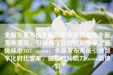 全新发布系统全新发布系统有哪些全新发布系统，引领数字化时代的变革之道蜘蛛池TG：zzcseo，全新发布系统引领数字化时代变革，蜘蛛池TG助力zzcseo新体验