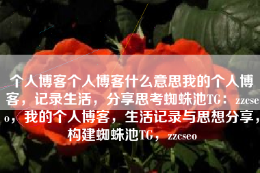个人博客个人博客什么意思我的个人博客，记录生活，分享思考蜘蛛池TG：zzcseo，我的个人博客，生活记录与思想分享，构建蜘蛛池TG，zzcseo