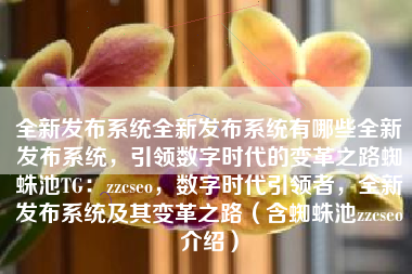全新发布系统全新发布系统有哪些全新发布系统，引领数字时代的变革之路蜘蛛池TG：zzcseo，数字时代引领者，全新发布系统及其变革之路（含蜘蛛池zzcseo介绍）
