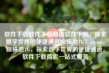 软件下载软件下载商店软件下载，探索数字世界的便捷通道蜘蛛池TG：zzcseo，蜘蛛池TG，探索数字世界的便捷通道，软件下载商店一站式服务
