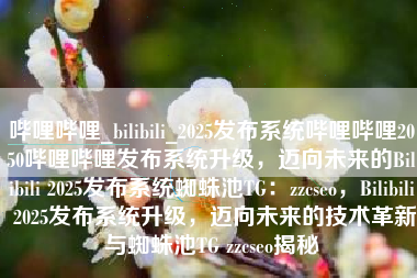 哔哩哔哩_bilibili_2025发布系统哔哩哔哩2050哔哩哔哩发布系统升级，迈向未来的Bilibili 2025发布系统蜘蛛池TG：zzcseo，Bilibili 2025发布系统升级，迈向未来的技术革新与蜘蛛池TG zzcseo揭秘