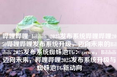 哔哩哔哩_bilibili_2025发布系统哔哩哔哩2050哔哩哔哩发布系统升级，迈向未来的Bilibili 2025发布系统蜘蛛池TG：zzcseo，Bilibili迈向未来，哔哩哔哩2025发布系统升级与蜘蛛池TG新动向