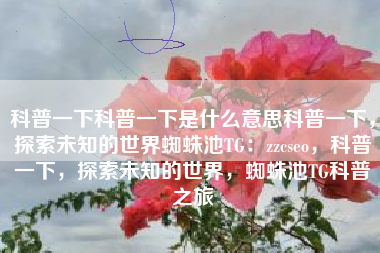 科普一下科普一下是什么意思科普一下，探索未知的世界蜘蛛池TG：zzcseo，科普一下，探索未知的世界，蜘蛛池TG科普之旅