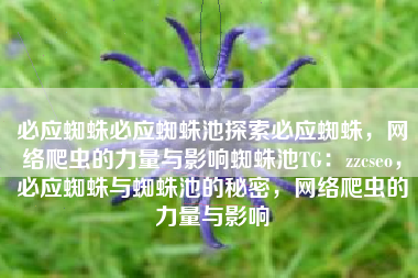 必应蜘蛛必应蜘蛛池探索必应蜘蛛，网络爬虫的力量与影响蜘蛛池TG：zzcseo，必应蜘蛛与蜘蛛池的秘密，网络爬虫的力量与影响