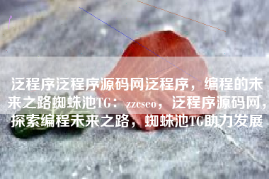 泛程序泛程序源码网泛程序，编程的未来之路蜘蛛池TG：zzcseo，泛程序源码网，探索编程未来之路，蜘蛛池TG助力发展