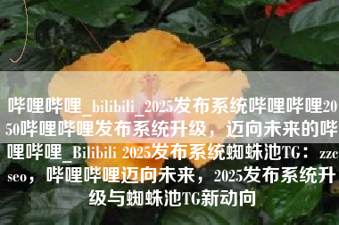 哔哩哔哩_bilibili_2025发布系统哔哩哔哩2050哔哩哔哩发布系统升级，迈向未来的哔哩哔哩_Bilibili 2025发布系统蜘蛛池TG：zzcseo，哔哩哔哩迈向未来，2025发布系统升级与蜘蛛池TG新动向