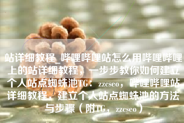 站详细教程_哔哩哔哩站怎么用哔哩哔哩上的站详细教程，一步步教你如何建立个人站点蜘蛛池TG：zzcseo，哔哩哔哩站详细教程，建立个人站点蜘蛛池的方法与步骤（附TG，zzcseo）