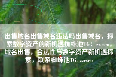 出售域名出售域名违法吗出售域名，探索数字资产的新机遇蜘蛛池TG：zzcseo，域名出售，合法性与数字资产新机遇探索，联系蜘蛛池TG: zzcseo