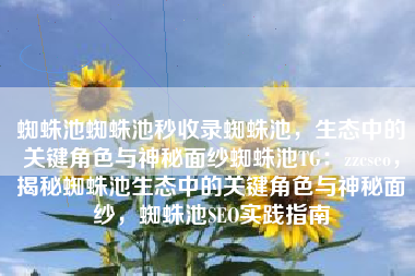 蜘蛛池蜘蛛池秒收录蜘蛛池，生态中的关键角色与神秘面纱蜘蛛池TG：zzcseo，揭秘蜘蛛池生态中的关键角色与神秘面纱，蜘蛛池SEO实践指南